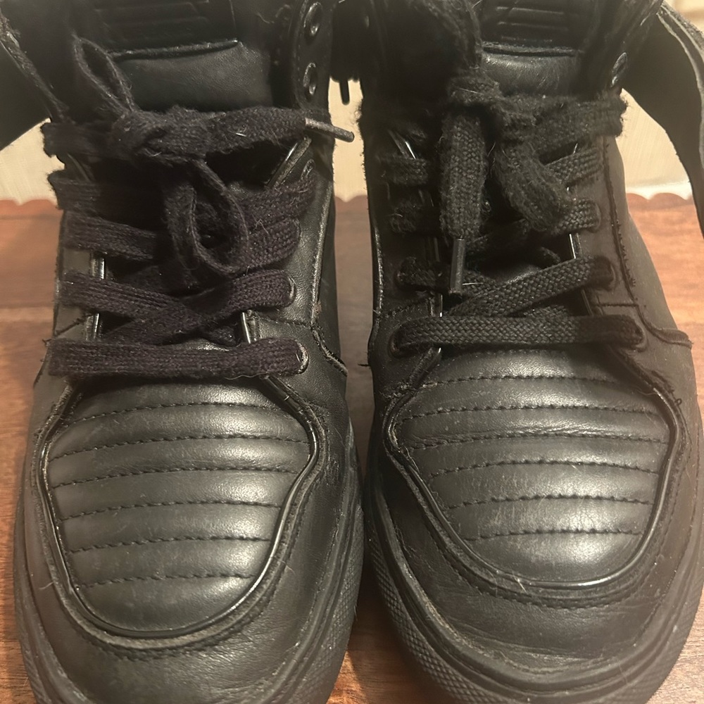 Eleven Paris Black Quilted High-Top Sneakers